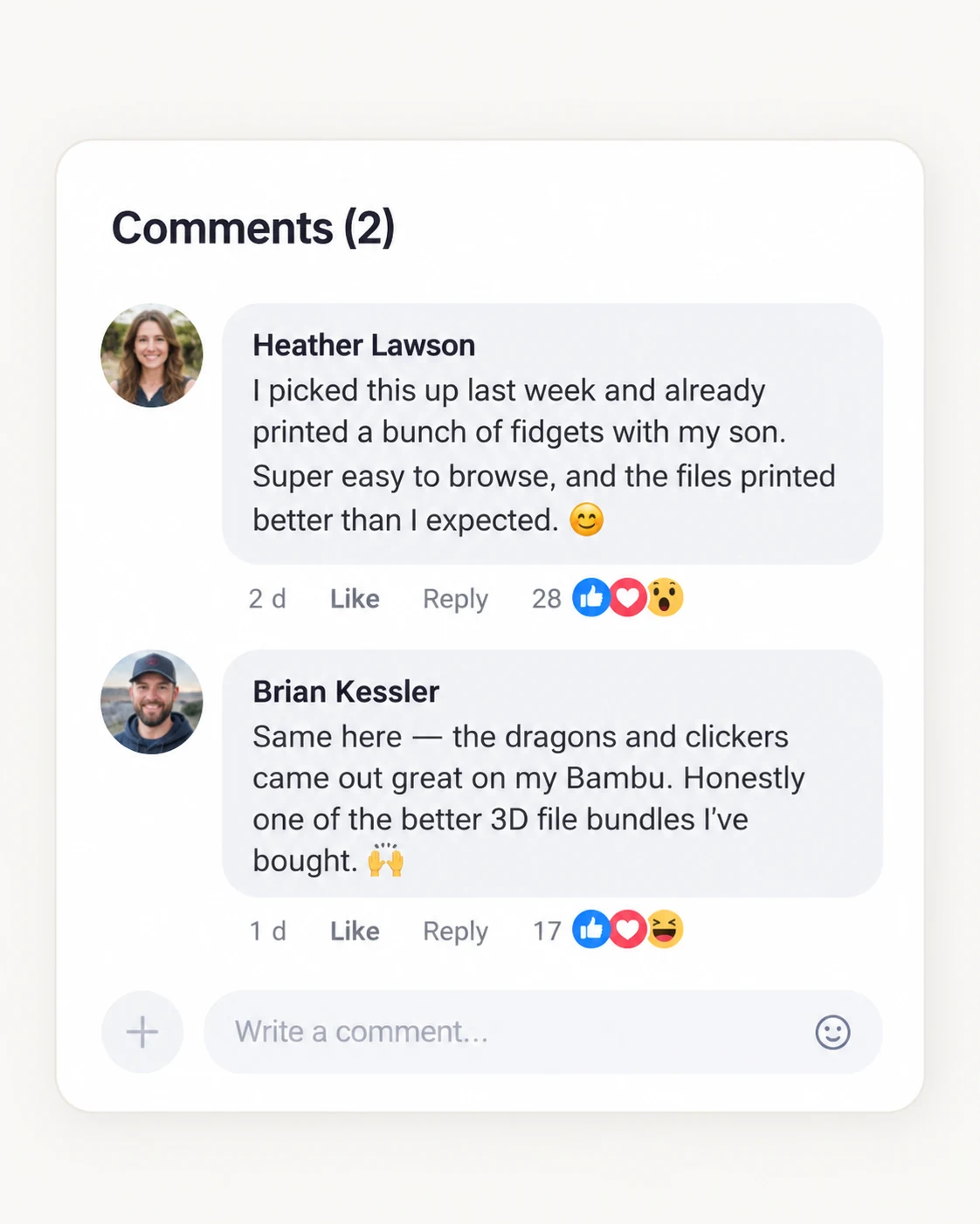 Customer comment screenshot 2