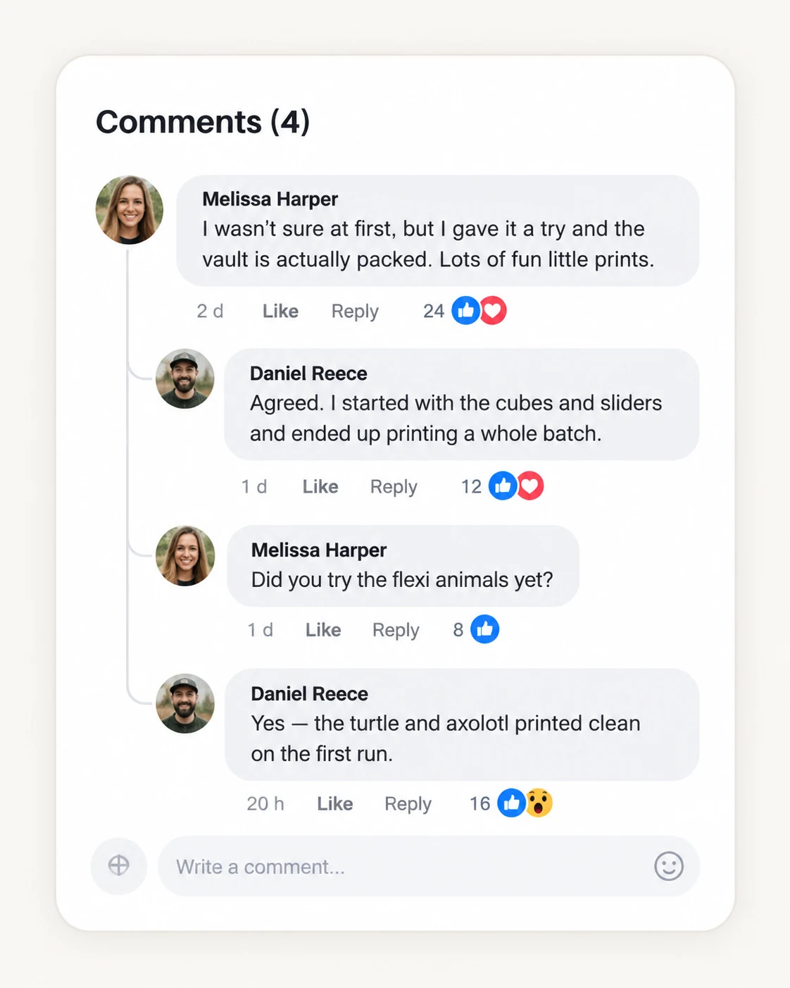 Customer comment screenshot 1